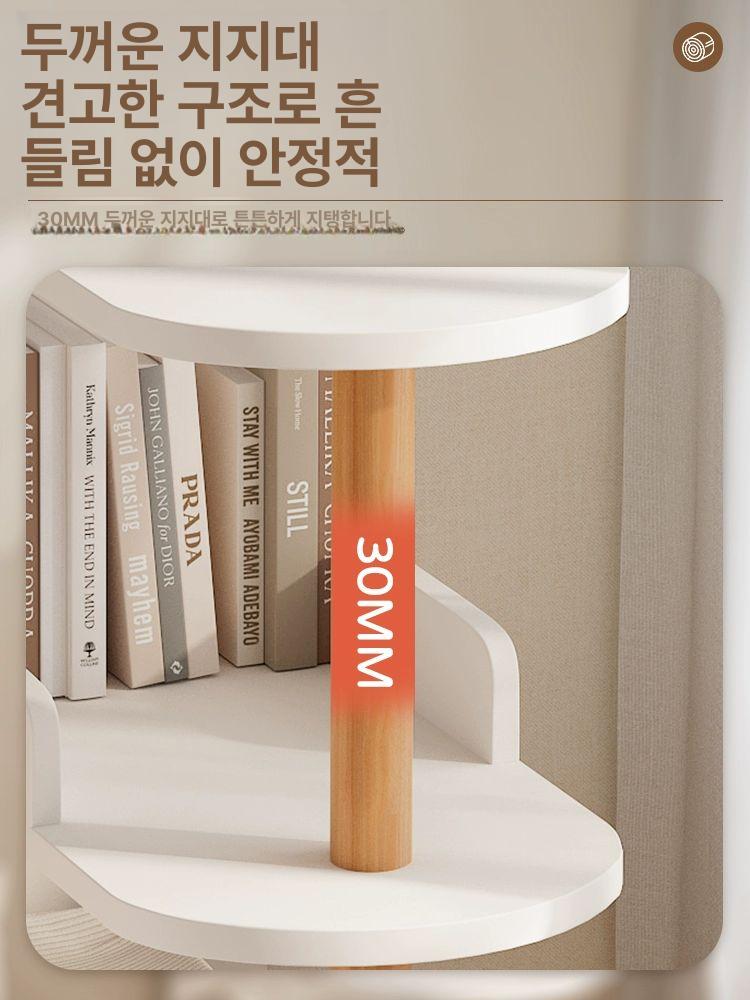 반달 라운드 선반 반원 다용도 틈새 철제 벽선반 코너 콘솔 두꺼운 판재 3층 A 조립 - 상세 이미지 5