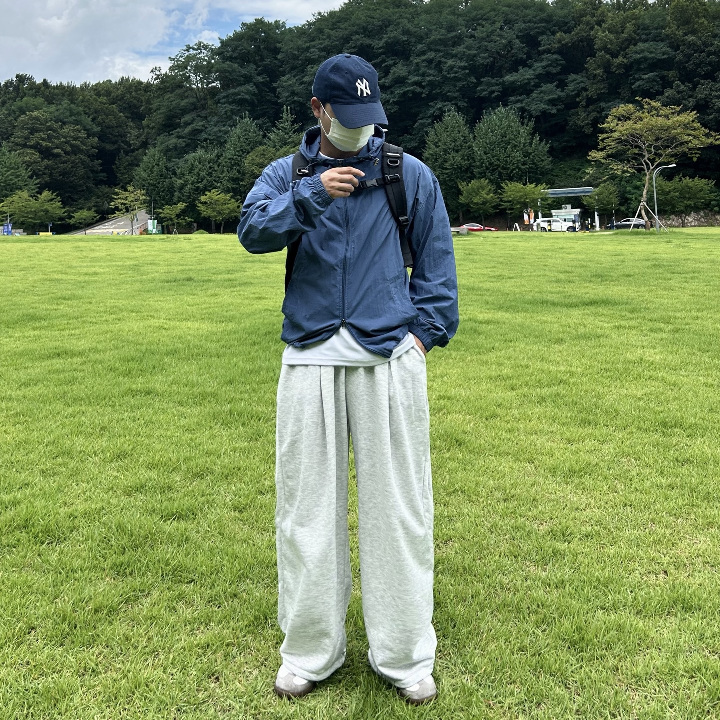 1+1 회색트레이닝바지 남자와이드트레이닝팬츠 러닝긴바지 이미지 8