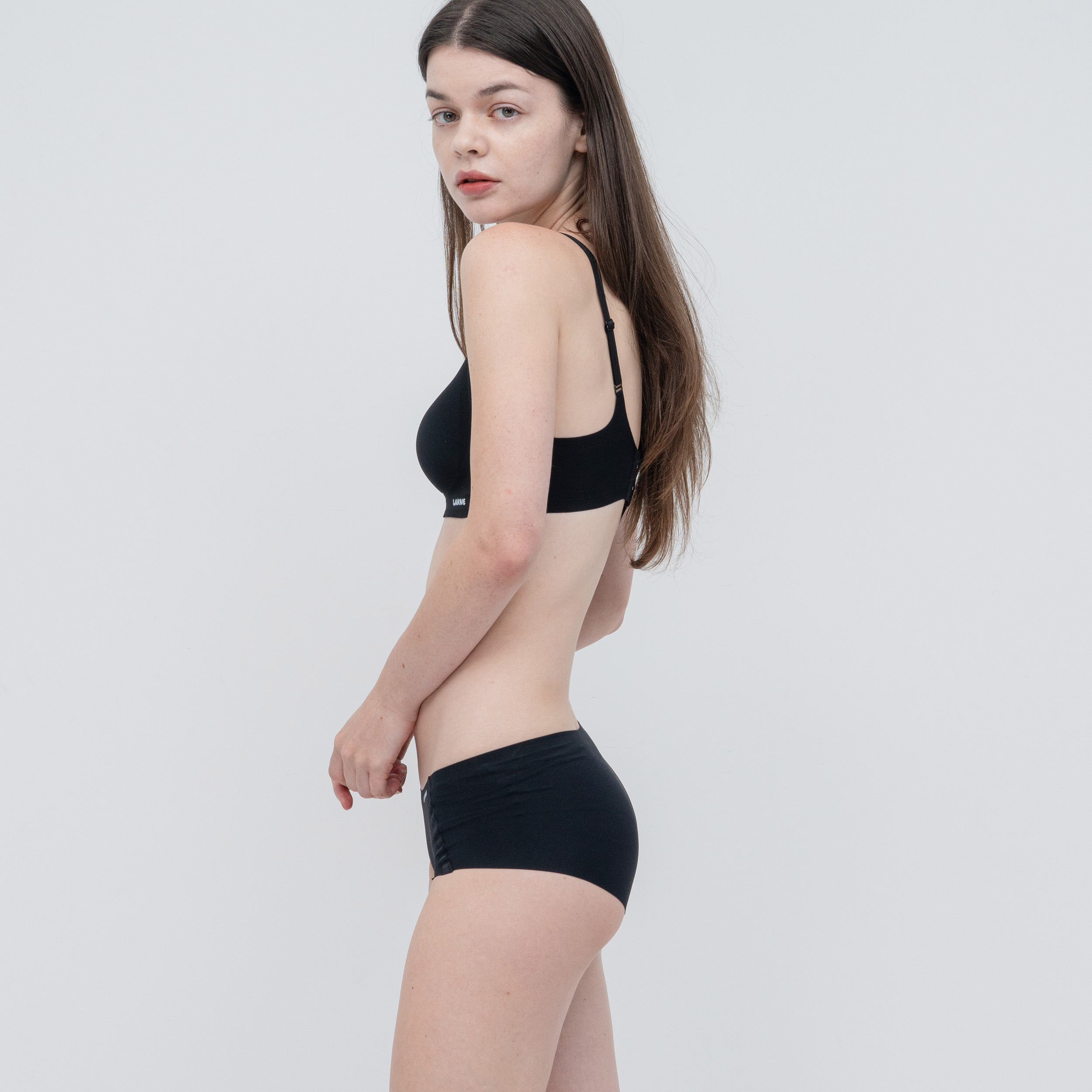 1+1 라크네 데일리 시그니처 심리스 스포츠 노와이어 새가슴 처진가슴 브라 팬티 세트