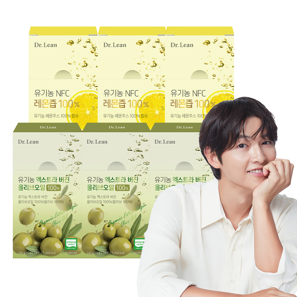 [3+3 올레샷 세트] 닥터린 유기농 엑스트라버진 올리브오일 100% 3박스 + 유기농 레몬즙 100% 3박스