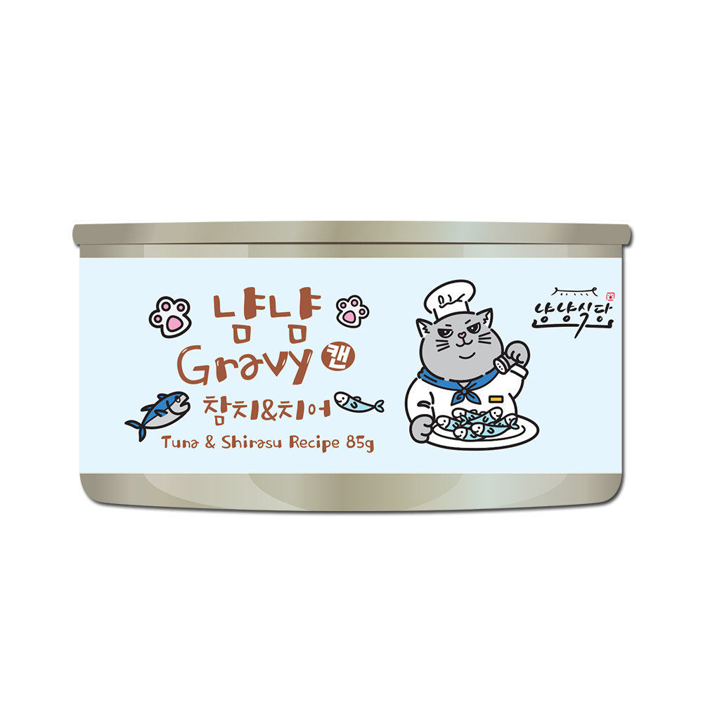 냥냥식당 냠냠 그레이비 고양이캔 참치+치어, 85g, 24개 - 상세 이미지 3