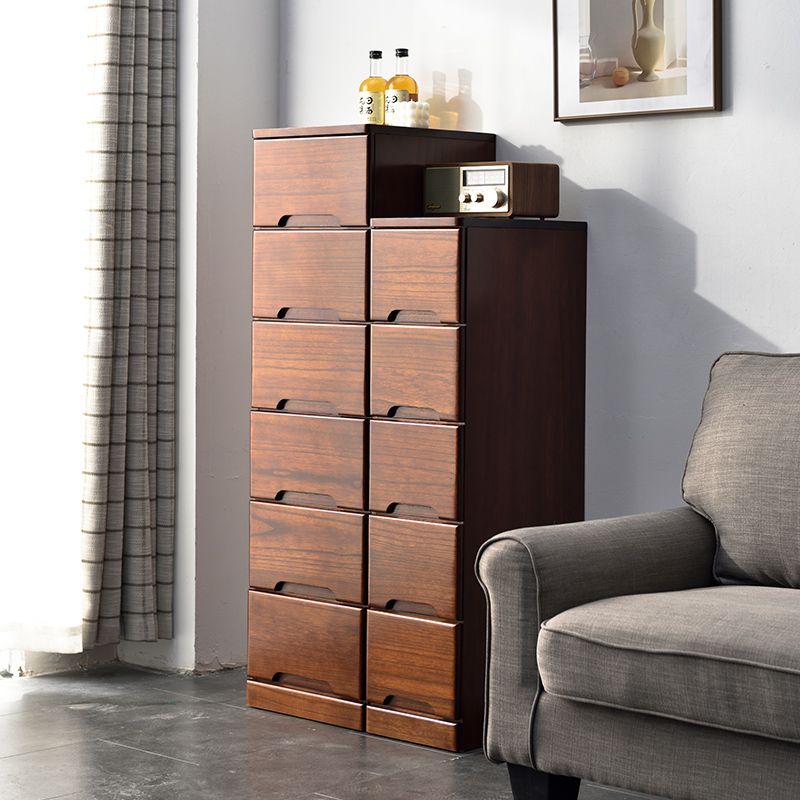 원목서랍장 바퀴 달린 서랍 거실 이동식 20x20x20 Brown + Wh 3층 - 상세 이미지 3