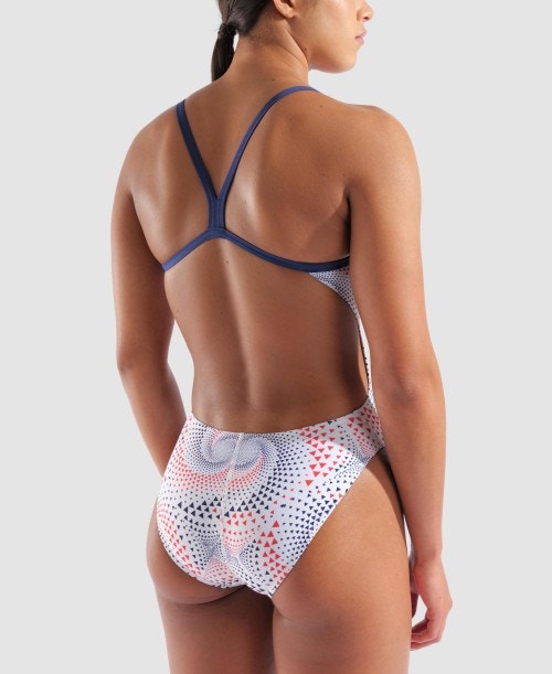 Arena Fireflow Challenge Back One Piece White Multi/Navy, 36 - 상세 이미지 5