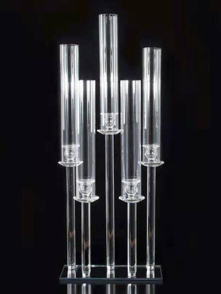 엔틱 투명 빈티지 촛대 홀더 YX-036G/50cm - 상세 이미지 4