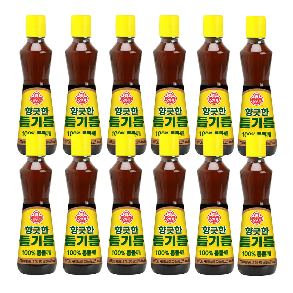 오뚜기 향긋한 들기름 320ml, 12개