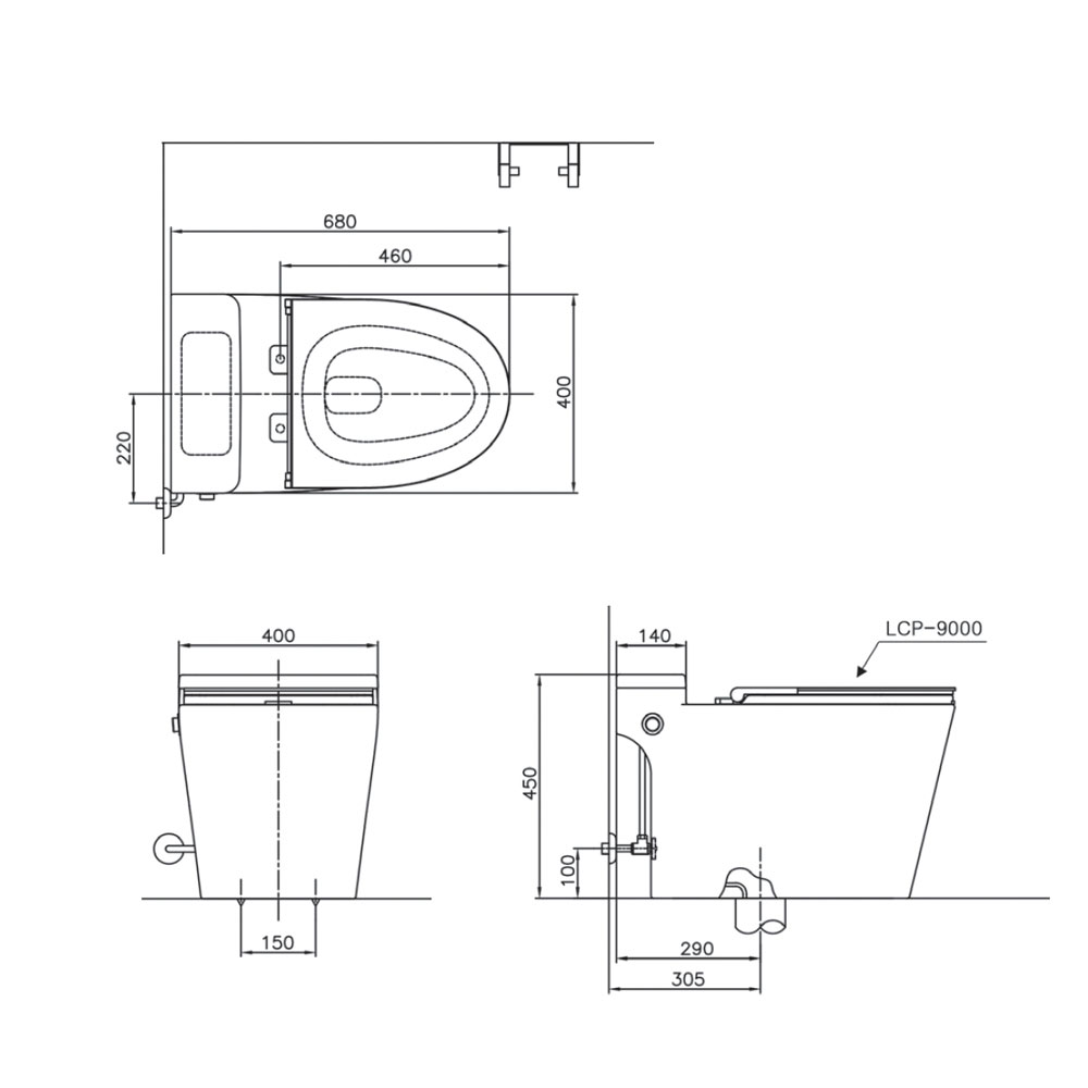 라우체 플로 원피스 양변기 LC-3500 FLO (시트/부속포함) - 상세 이미지 2