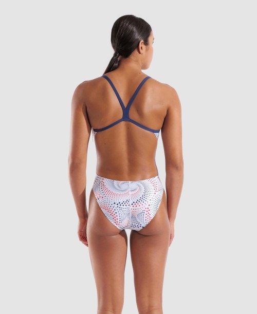 Arena Fireflow Challenge Back One Piece White Multi/Navy, 36 - 상세 이미지 3