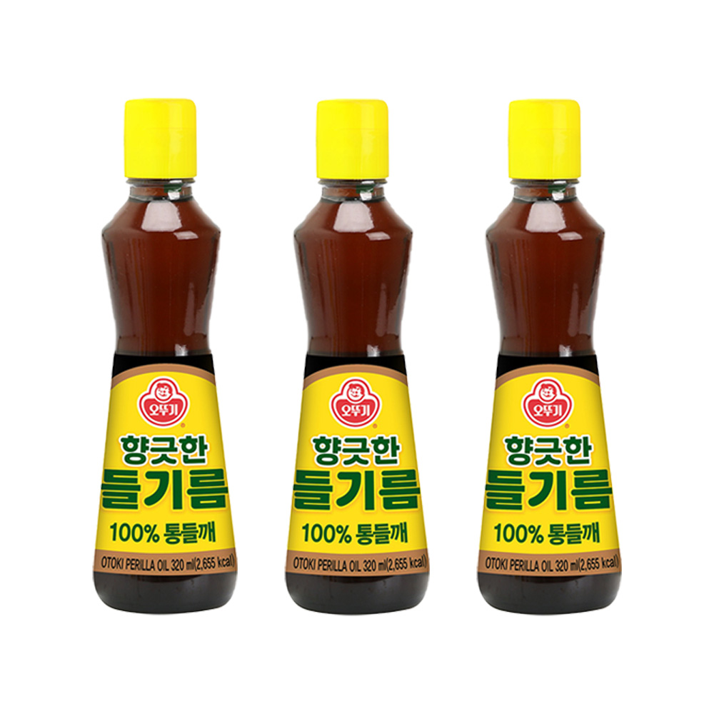 오뚜기 향긋한 들기름 320ml, 3개