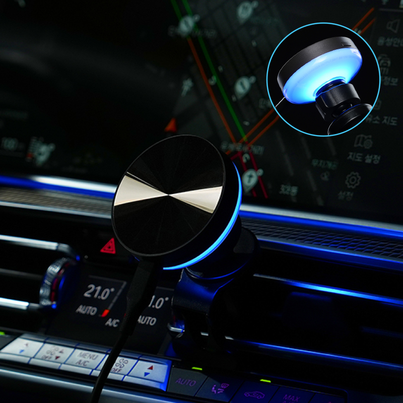 [단독]불스원 사운드리액션 차량용 핸드폰 맥세이프 거치대 휴대폰충전 무선 자석거치대 qi2