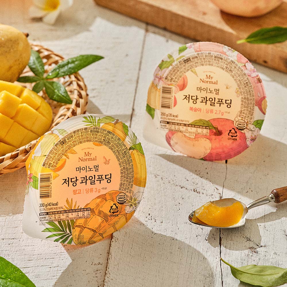 마이노멀 저당 과일푸딩 2종 6개입 (망고/복숭아) - 상세 이미지 3