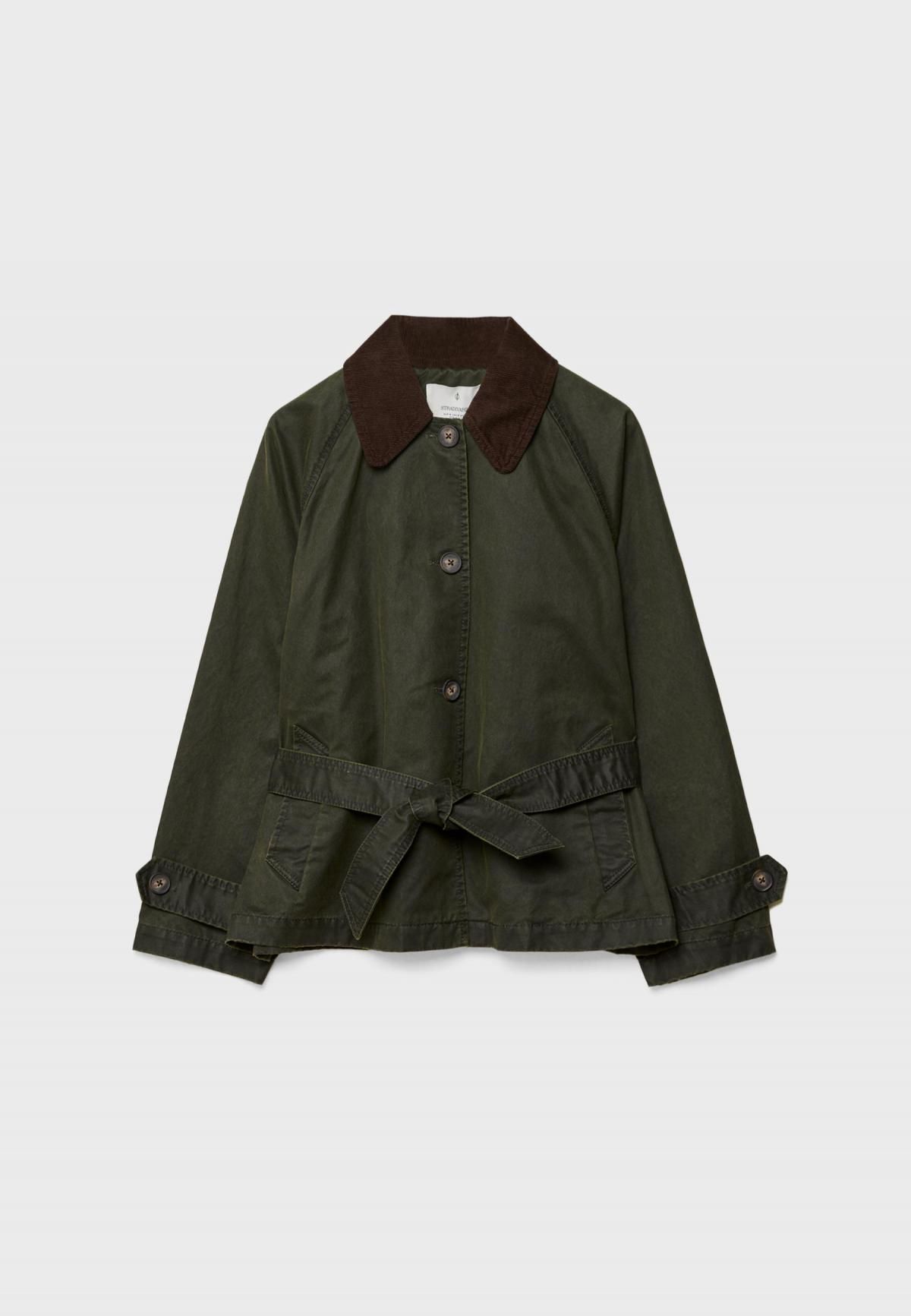 스트라디바리우스 테크니컬 왁스드 벨트 숏 트렌치코트 5785/583 KHAKI - 상품 이미지