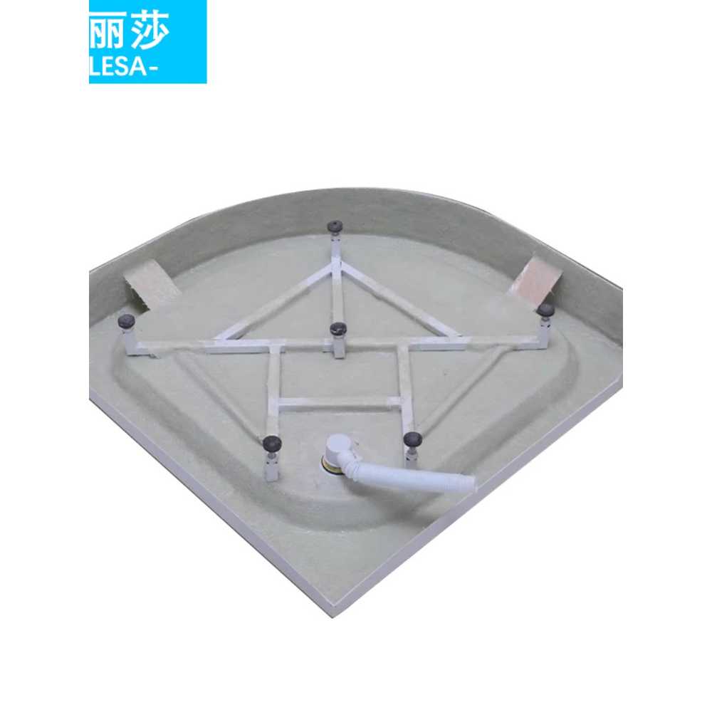 샤워부스 바닥 트레이 아크형 부채꼴 샤워실 물받이 80x80x15 - 상세 이미지 5