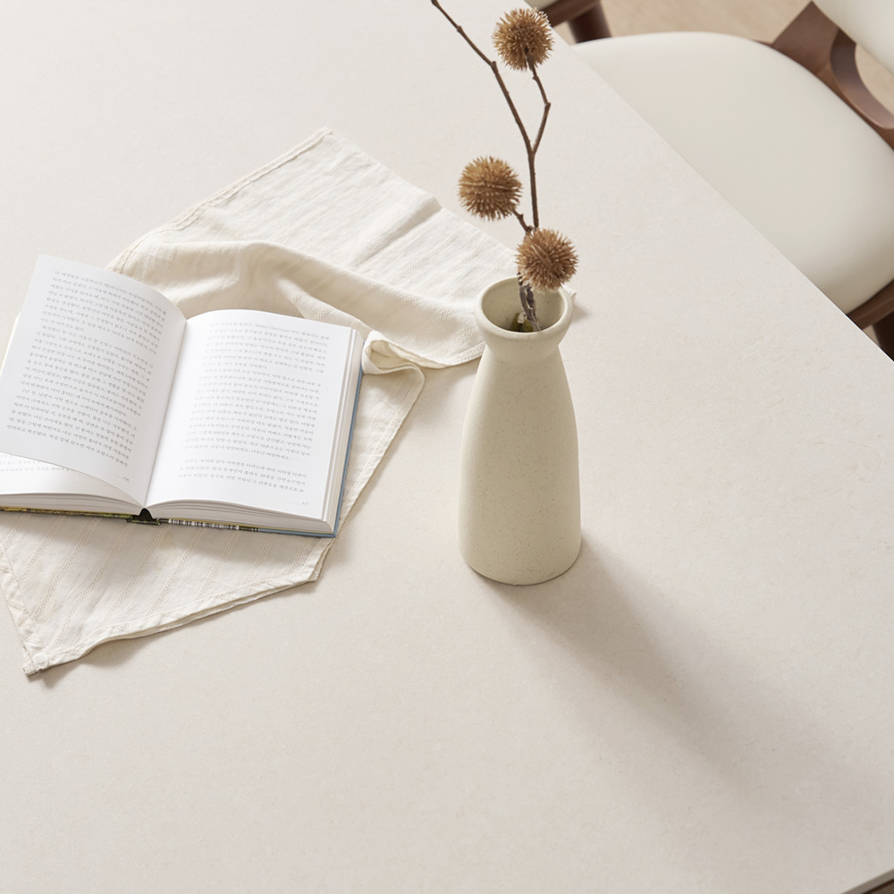 브로나 포세린 세라믹식탁 세트 원목 6인용 포쉐린 테이블 식탁+의자4, 1800mm, 월넛