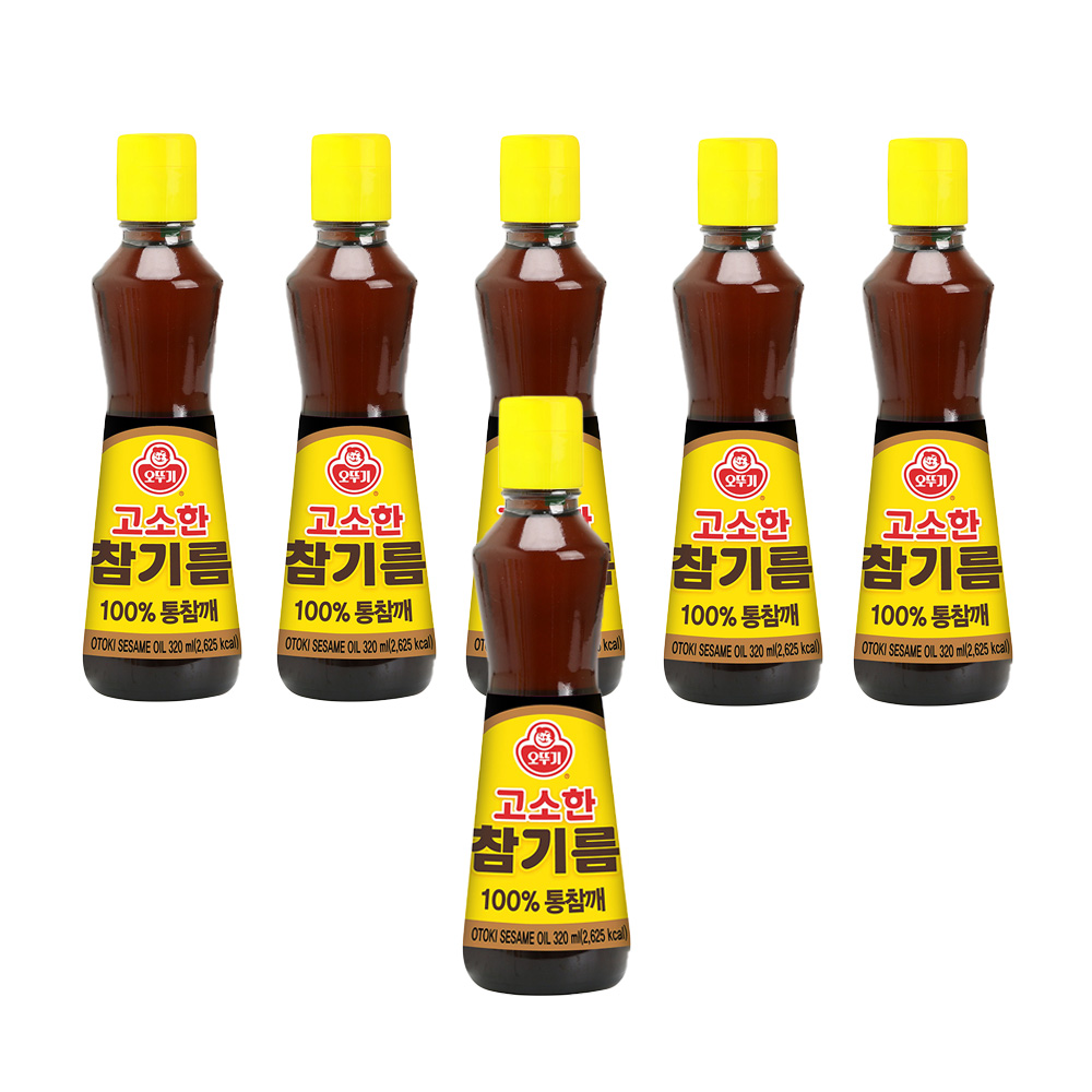 오뚜기 고소한 참기름 병 320ml, 6개