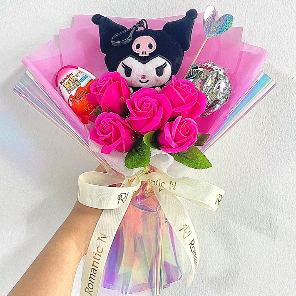 인형꽃다발 쿠로미 시나모롤 티니핑 산리오 졸업 어린이선물 캡슐토이 킨더조이 오로라포장 - 상세 이미지 5