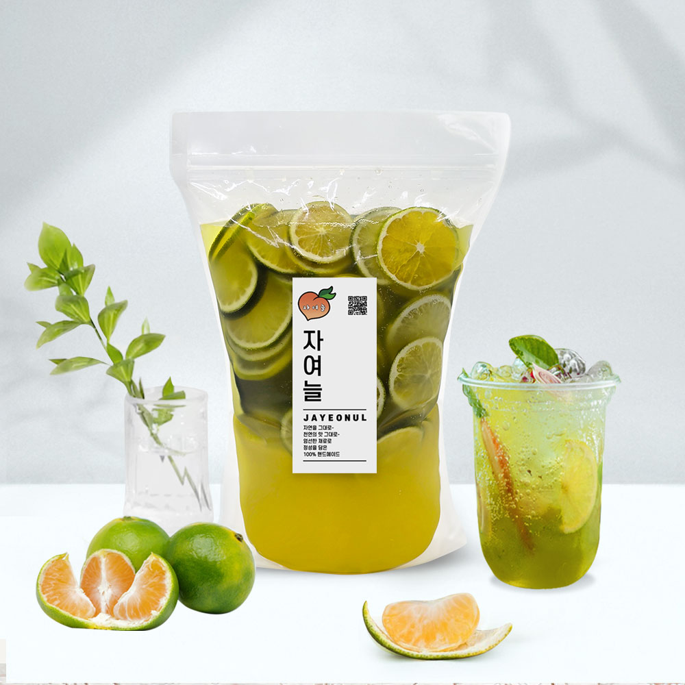 청귤청 수제 과일청 제주산 카페 납품 대용량 파우치 정백당 2kg, 1개