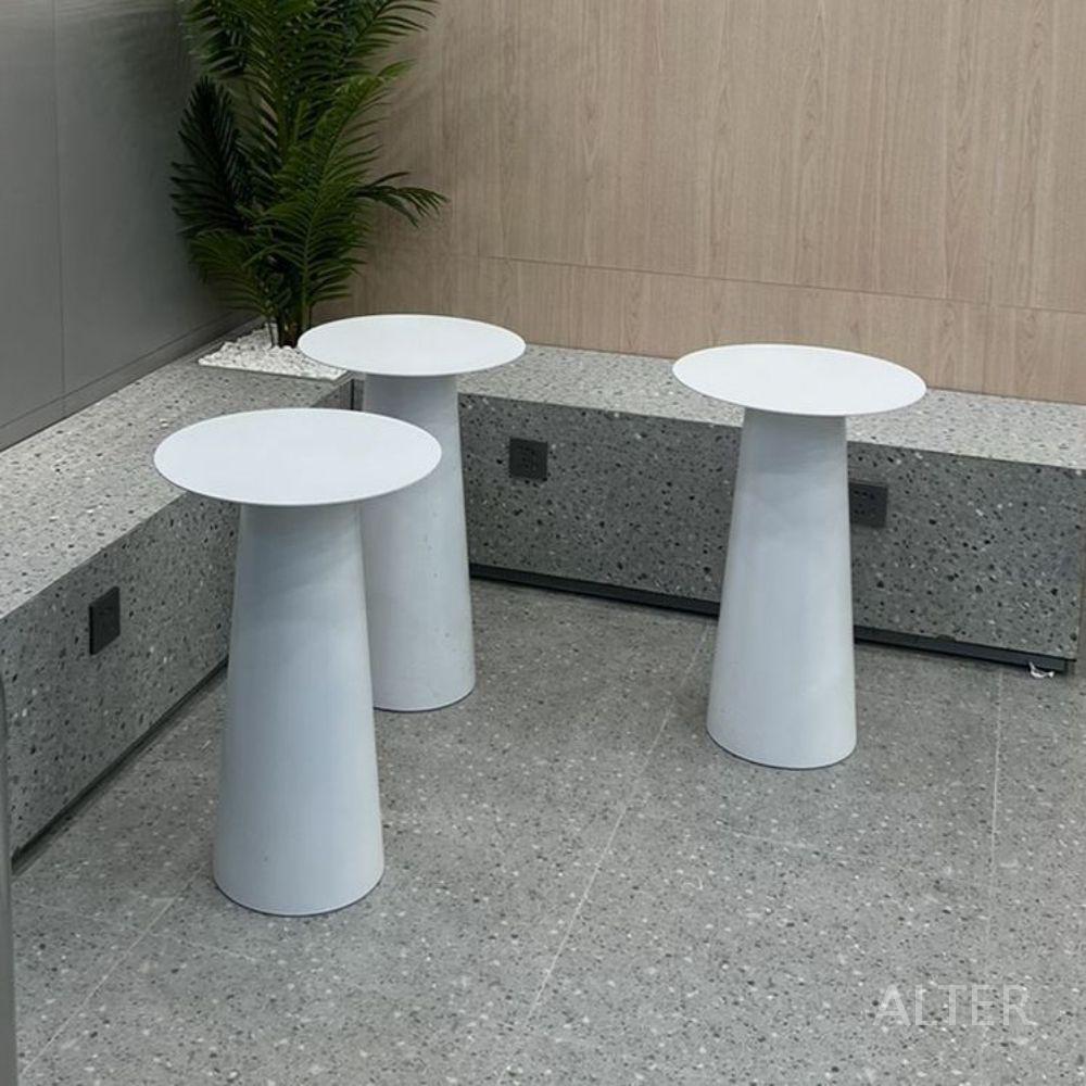 원형 테이블 커피숍 카페 협탁 업소용 레스토랑 화이트 40x60cm - 상세 이미지 3