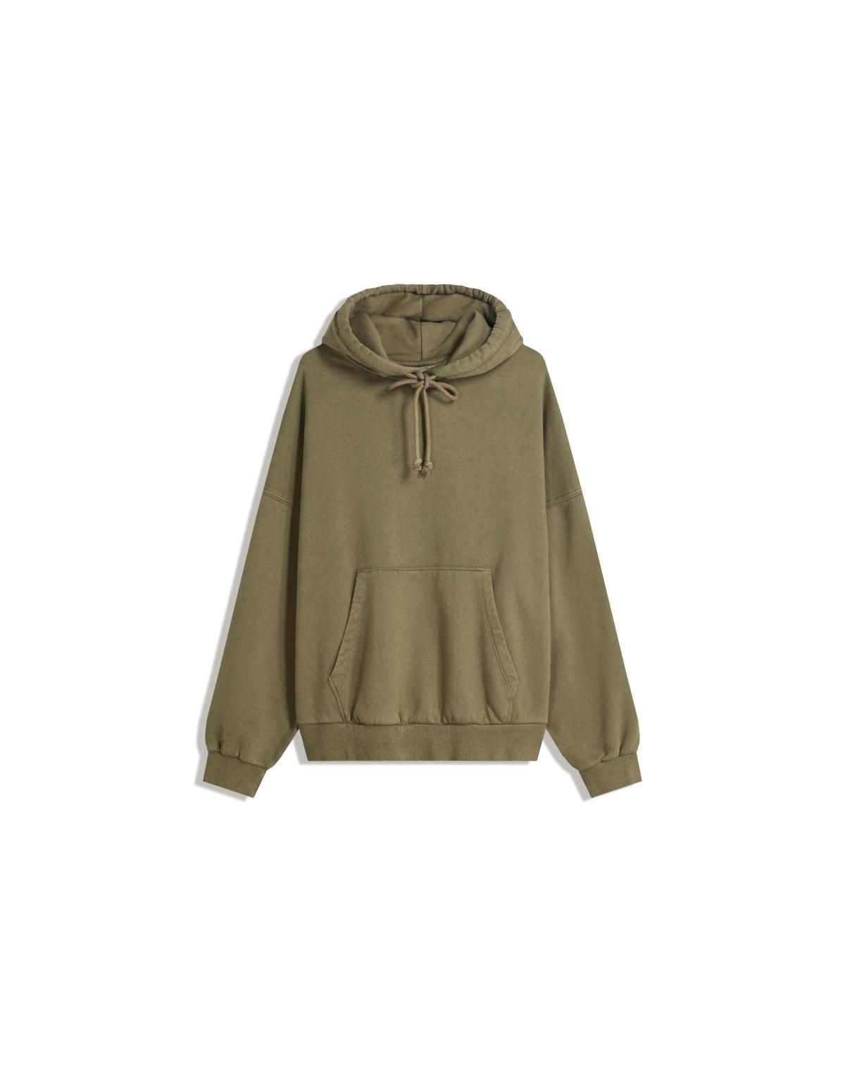 버쉬카 베이직 오버사이즈 후드 스웨트셔츠 7057/700 KHAKI - 상세 이미지 3