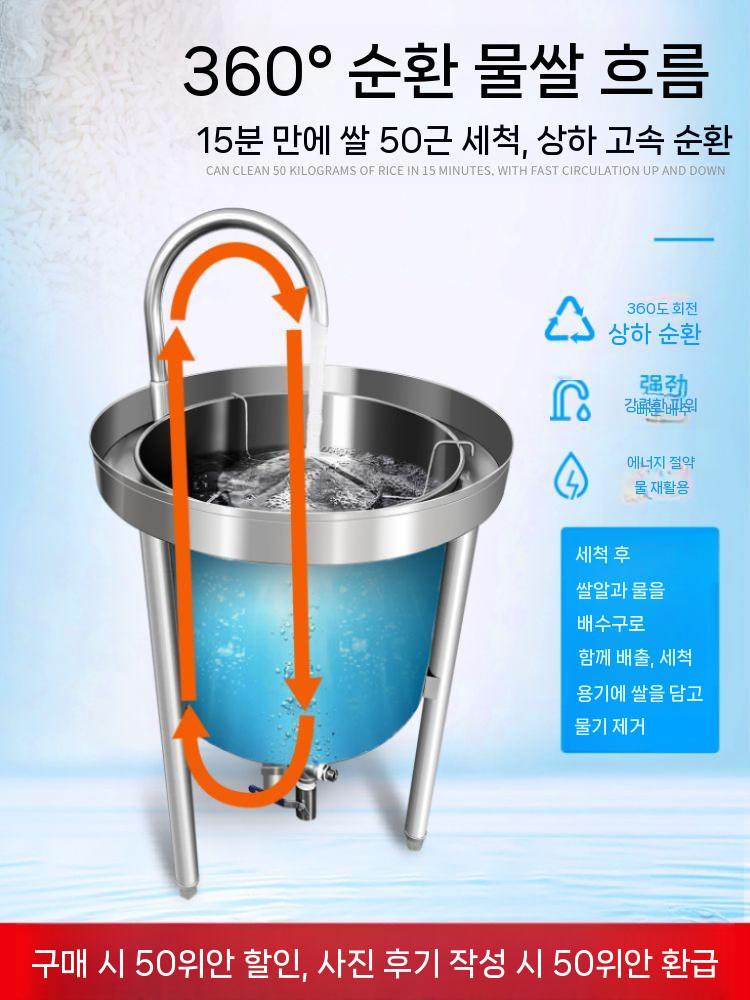 곡물 세척기 현미 쌀 업소용 씻는기계 몽땅 25KG 떡집 세미기 - 상세 이미지 4