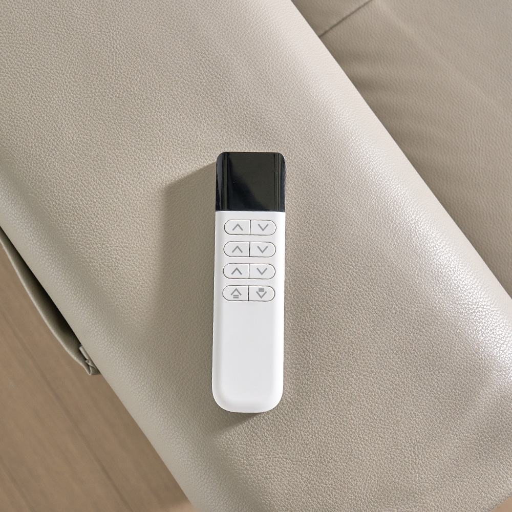 스코나 더스빌 하이브리드 레더 모션 슬라이딩 무빙 침대 3인 리클라이너 소파