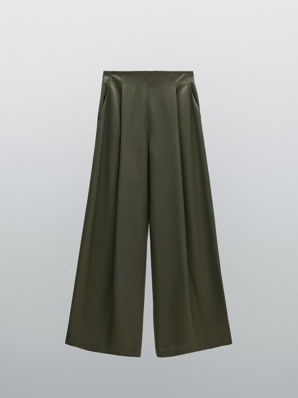 마시모두띠 새틴 테크니컬 와이드 팬츠 9174/952 DARK GREEN - 메인 이미지