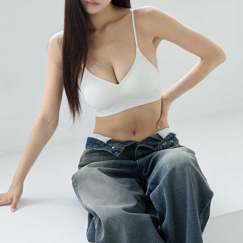 핑크앤다이아 2cm 라인 볼륨 브라 노와이어 심리스 일체형패드 뽕브라 가슴모아주는 브라렛 - 상세 이미지 3