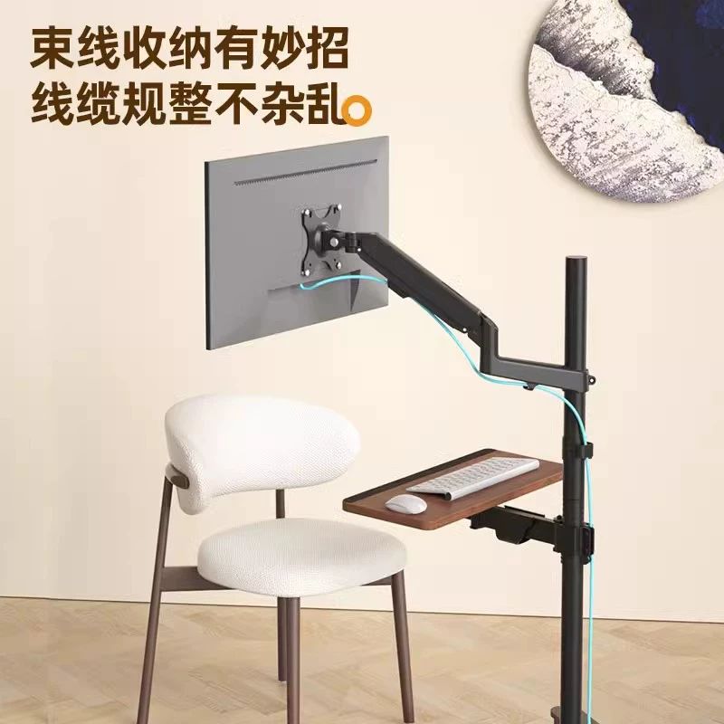 싱글 모니터암 스탠드 이동식 리프팅 모니터 브래킷 17-32inch 고정형 표준 홀 거리 - 상세 이미지 5