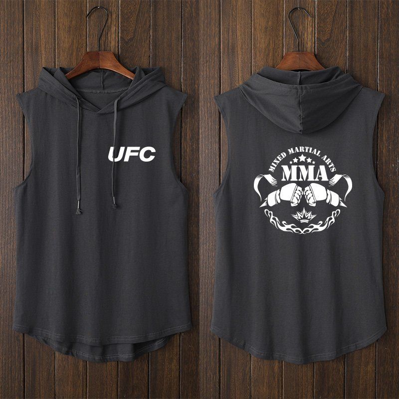 UFC 후드 민소매 MMA 킥복싱 무에타이 복싱 주짓수 나시 - 상세 이미지 2