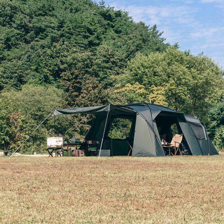 코베아 네스트 W 카키 대형 4인용 리빙쉘 그늘막 거실형 텐트