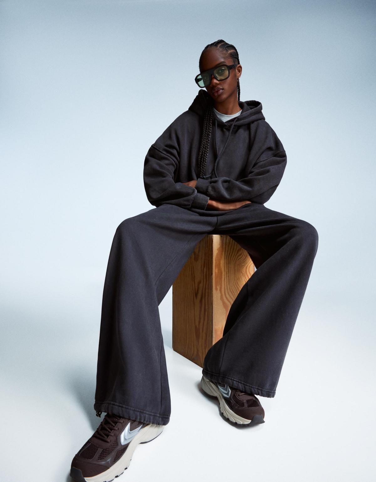 버쉬카 오버핏 베이직 후드티 7057/700 DARK GREY - 상세 이미지 3