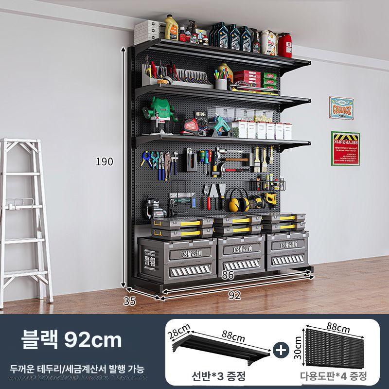 스포츠 장비 메탈 철제선반 랙철제선반 앵글선반 블랙 66cm 3층 선반+4구 이미지 8