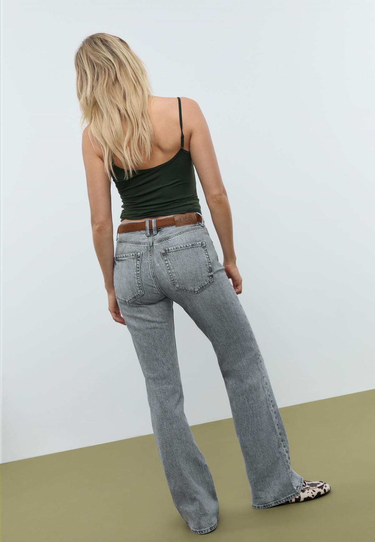 스트라디바리우스 테크니컬 라이트그레이 부츠컷 벨트 청바지 4868/867 LIGHT GREY DENIM WASH - 상세 이미지 5