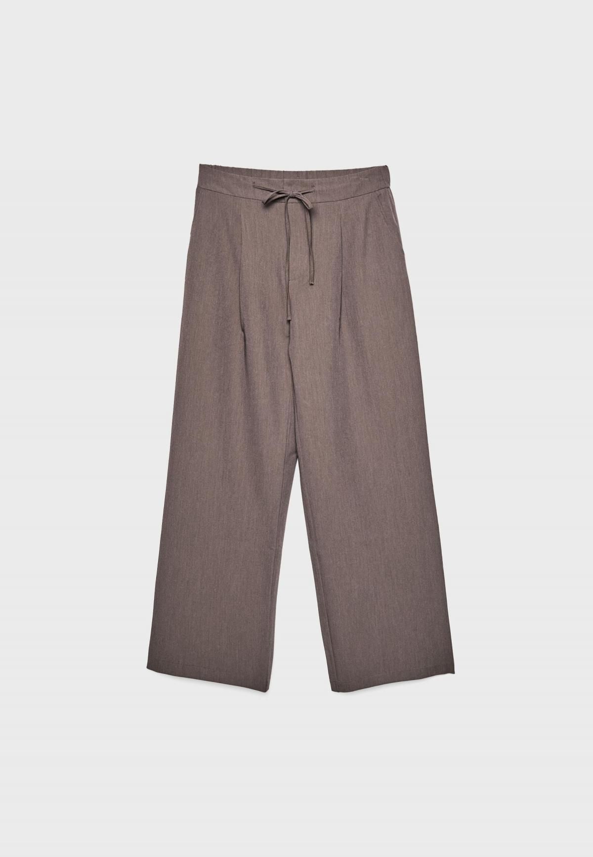 스트라디바리우스 와이드 다트 드로스트링 스마트 팬츠 4542/521 BROWN - 상세 이미지 3