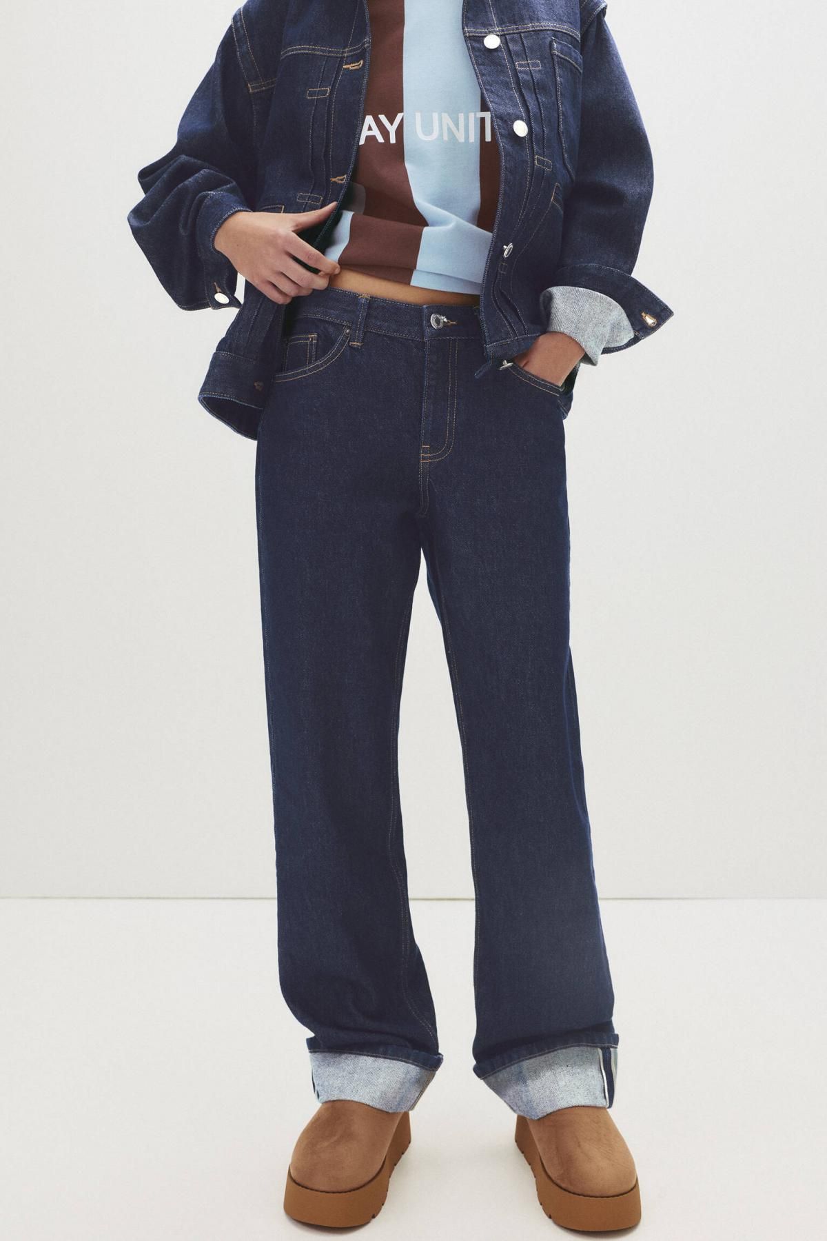 풀앤베어 프리미엄 셀비지 스트레이트핏 데님 팬츠 7683/340 NAVY - 메인 이미지