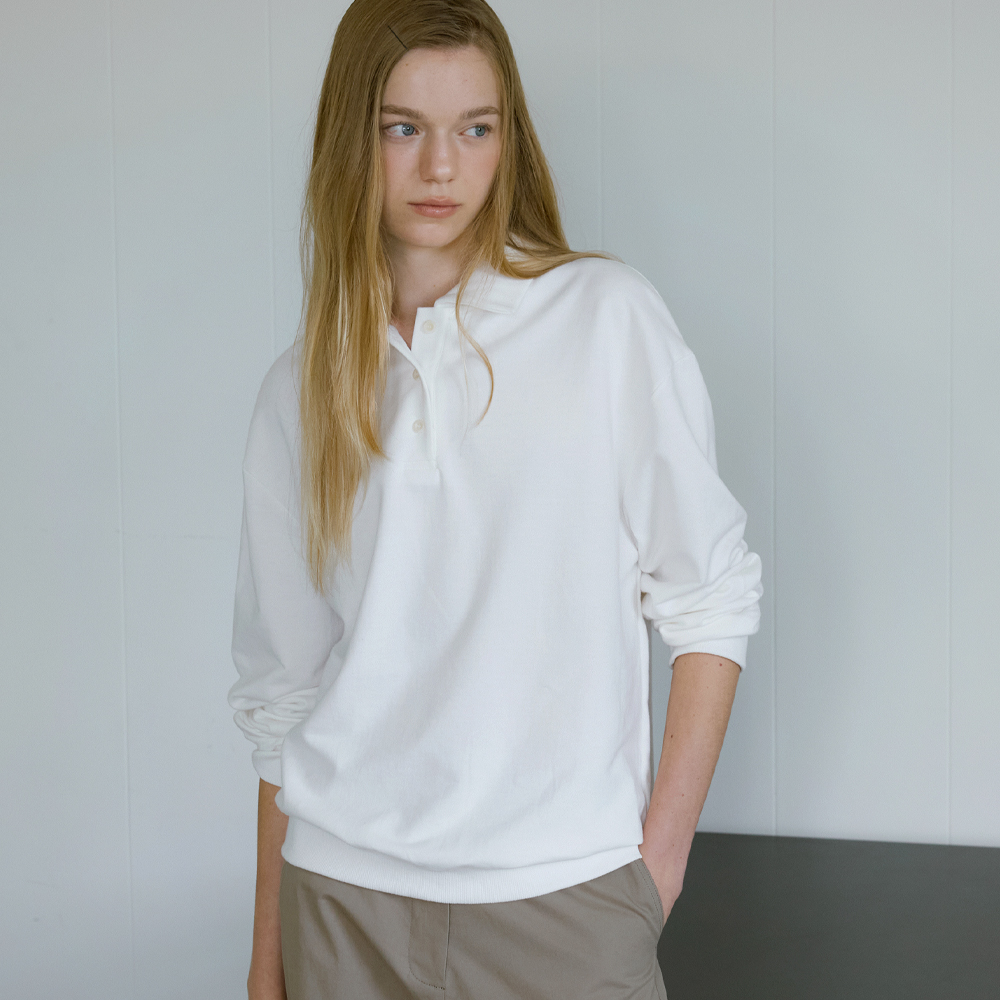 [블루브릭] Collar sweat shirt (ivory) - 상품 이미지