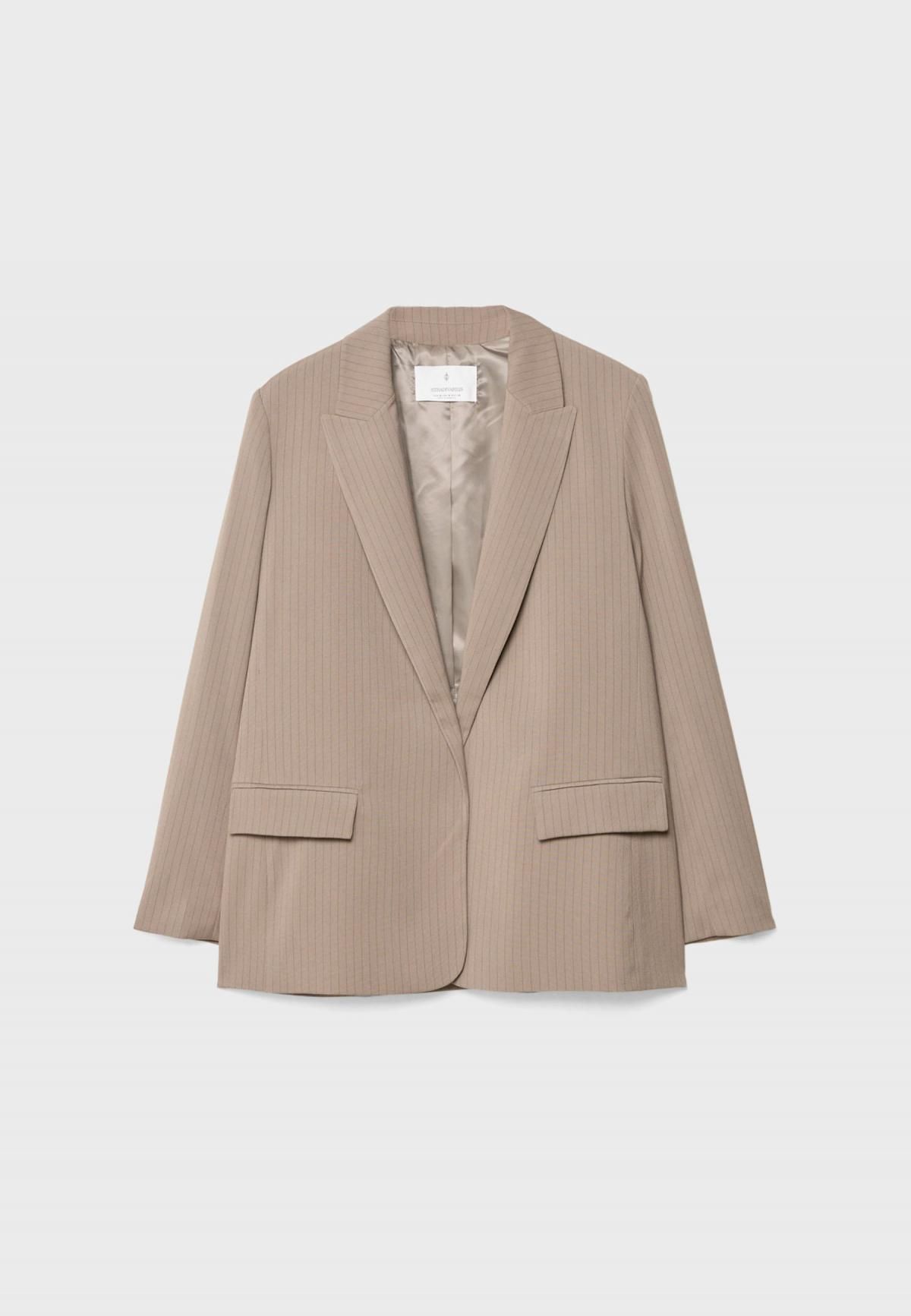 스트라디바리우스 스트라이프 텍스처 오픈 테일러드 재킷 5914/283 BEIGE - 상품 이미지