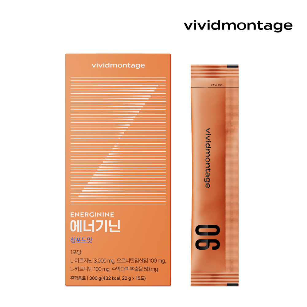 [비비드몽타주] 아르기닌 3000mg 에너기닌 20g x 15포, 1개