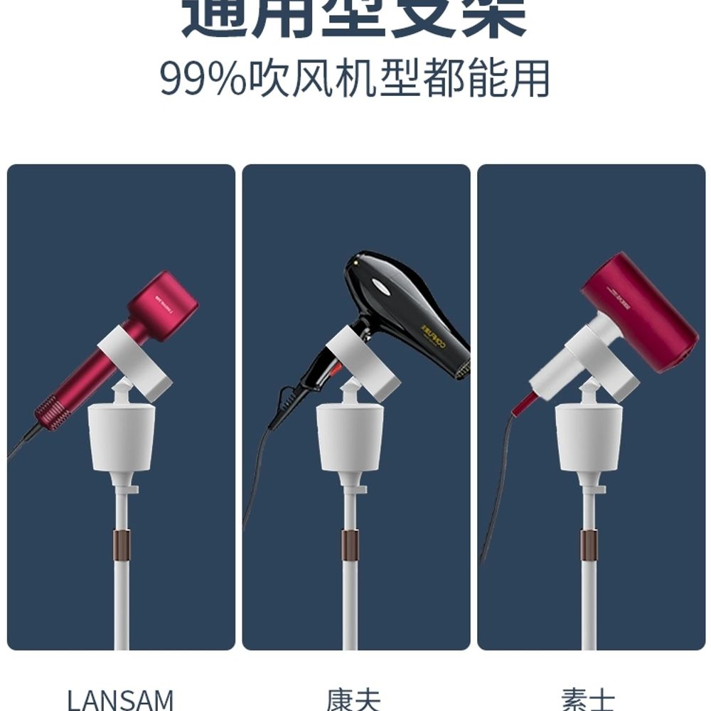 헤어 드라이기 거치대 카운터 벽걸이 스토리지 스테인레스 - 상세 이미지 2