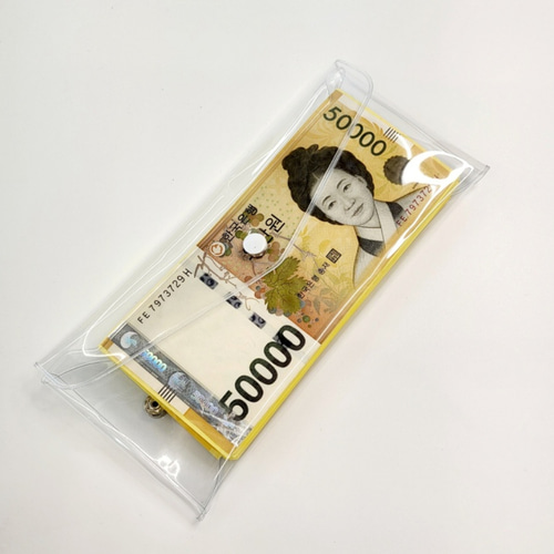 비닐 투명 지갑 돈 봉투 파우치 가방 백 보관 클러치 현금 선물 세뱃돈 - 상세 이미지 5