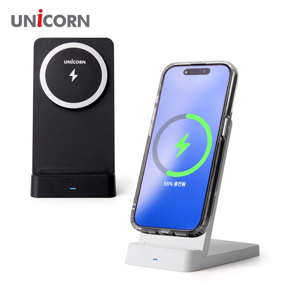 유니콘 맥세이프 무선충전기 15W 접이식 스탠드거치대 PD3.0 QC3.0지원 ZQ-M15W - 상세 이미지 2