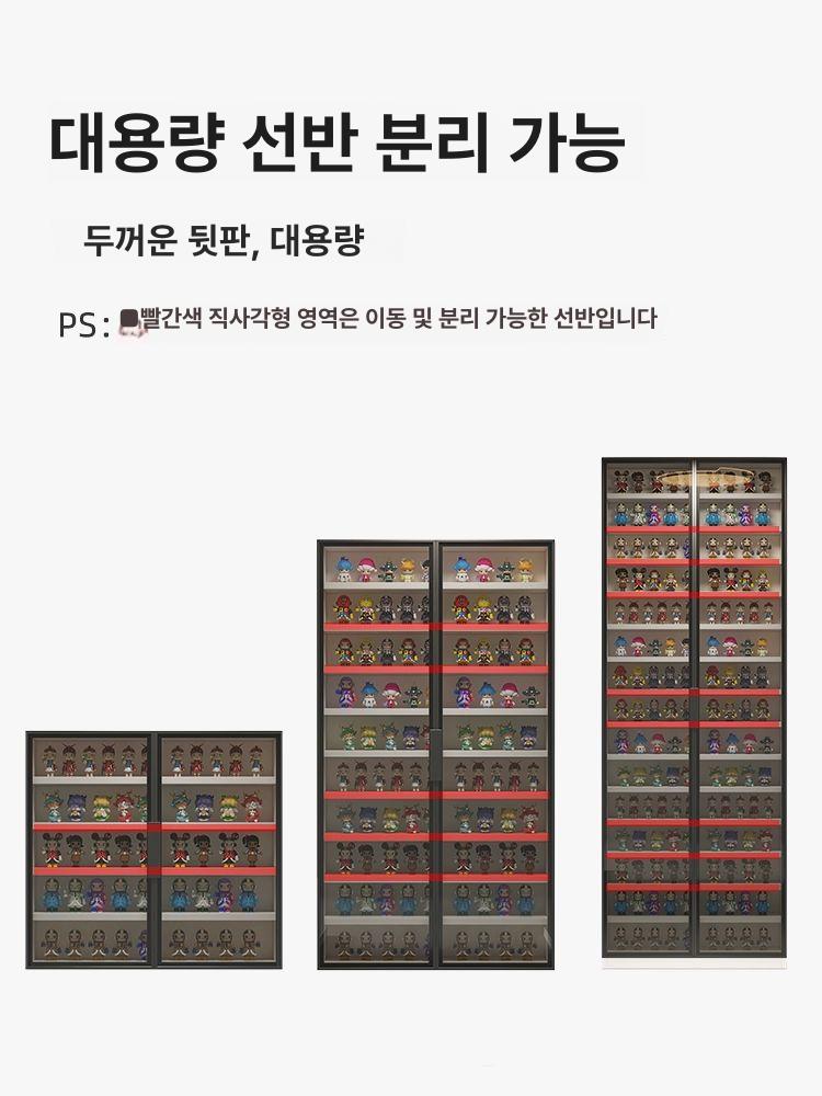 벽걸이 피규어 장식장 대형 전시장 디스플레이 투명 10단 90 화이트 수납장 - 상세 이미지 5