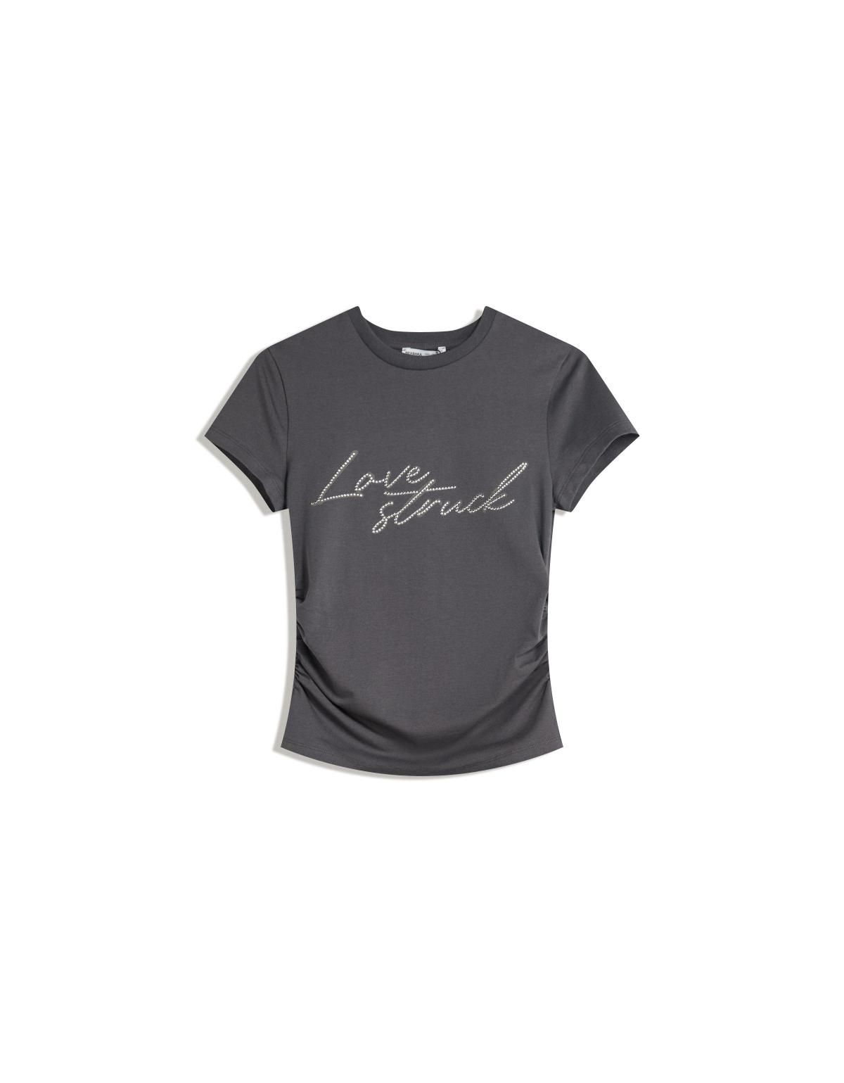 버쉬카 스터드 프린트 시크 반팔 티셔츠 7823/360 DARK GREY - 상품 이미지