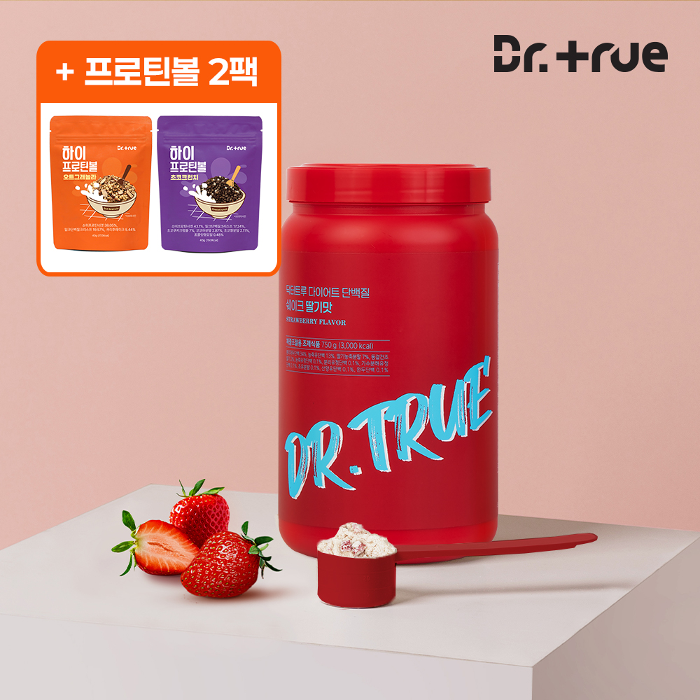 닥터트루 다이어트 식사대용 산양유 초유 단백질 쉐이크 보충제 딸기맛, 750g, 1개
