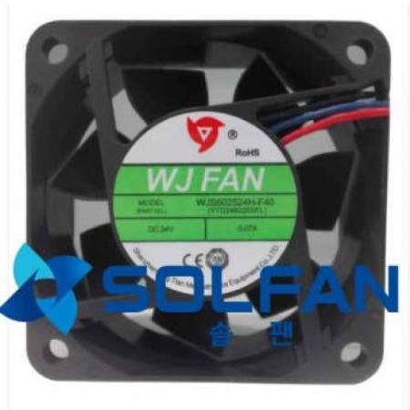 WJS602524H-F40 슬리브타입 / WJ팬 / DC24V 냉각팬 / 60mm x 25mm 사이즈 쿨링팬