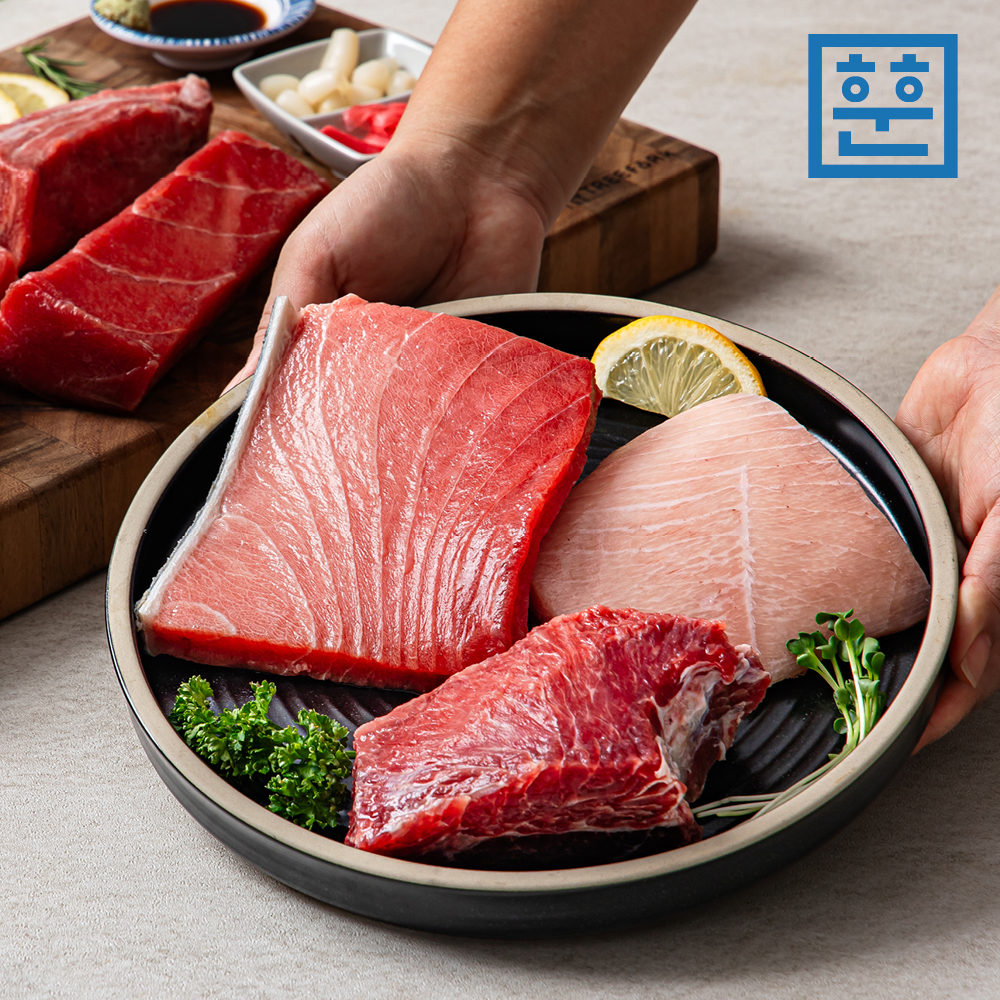 냉동 참치회 참다랑어 블럭참치 뱃살 속살 부위별 선택 오도로 주도로 아카미