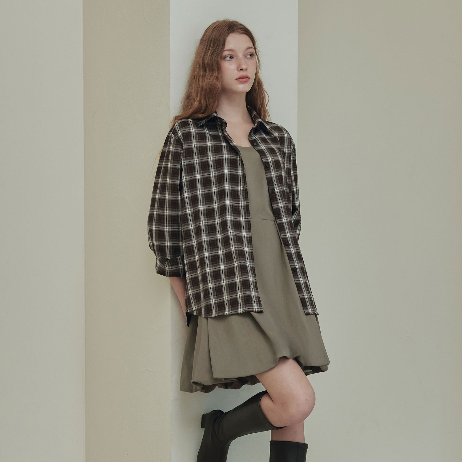 [제로스트릿] 코코넛 뒷 절개 셔츠 COCONUT BACK-SLIT SHIRT / BROWN