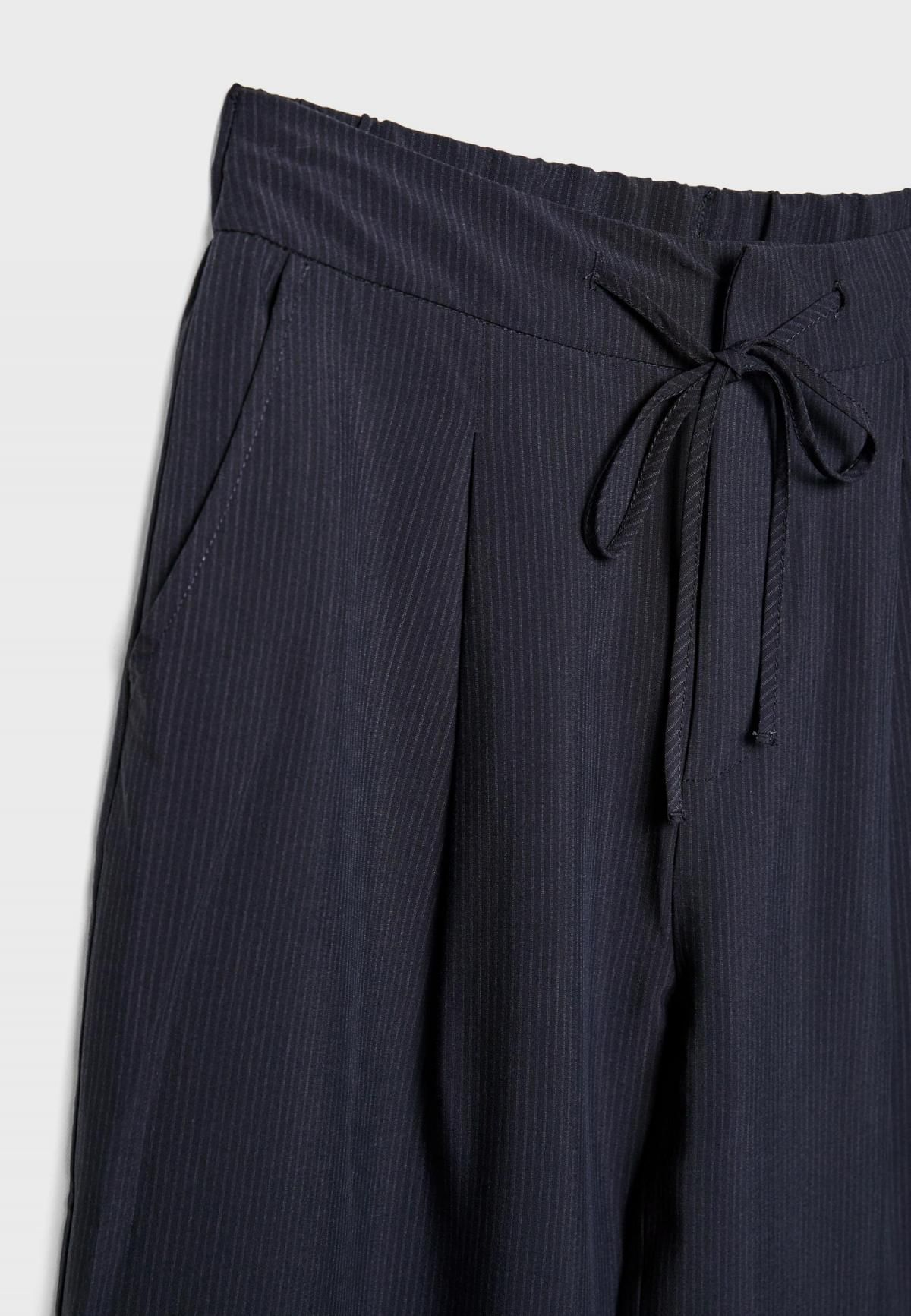 스트라디바리우스 테크니컬 스트라이프 와이드 팬츠 4542/522 NAVY BLUE - 상세 이미지 4