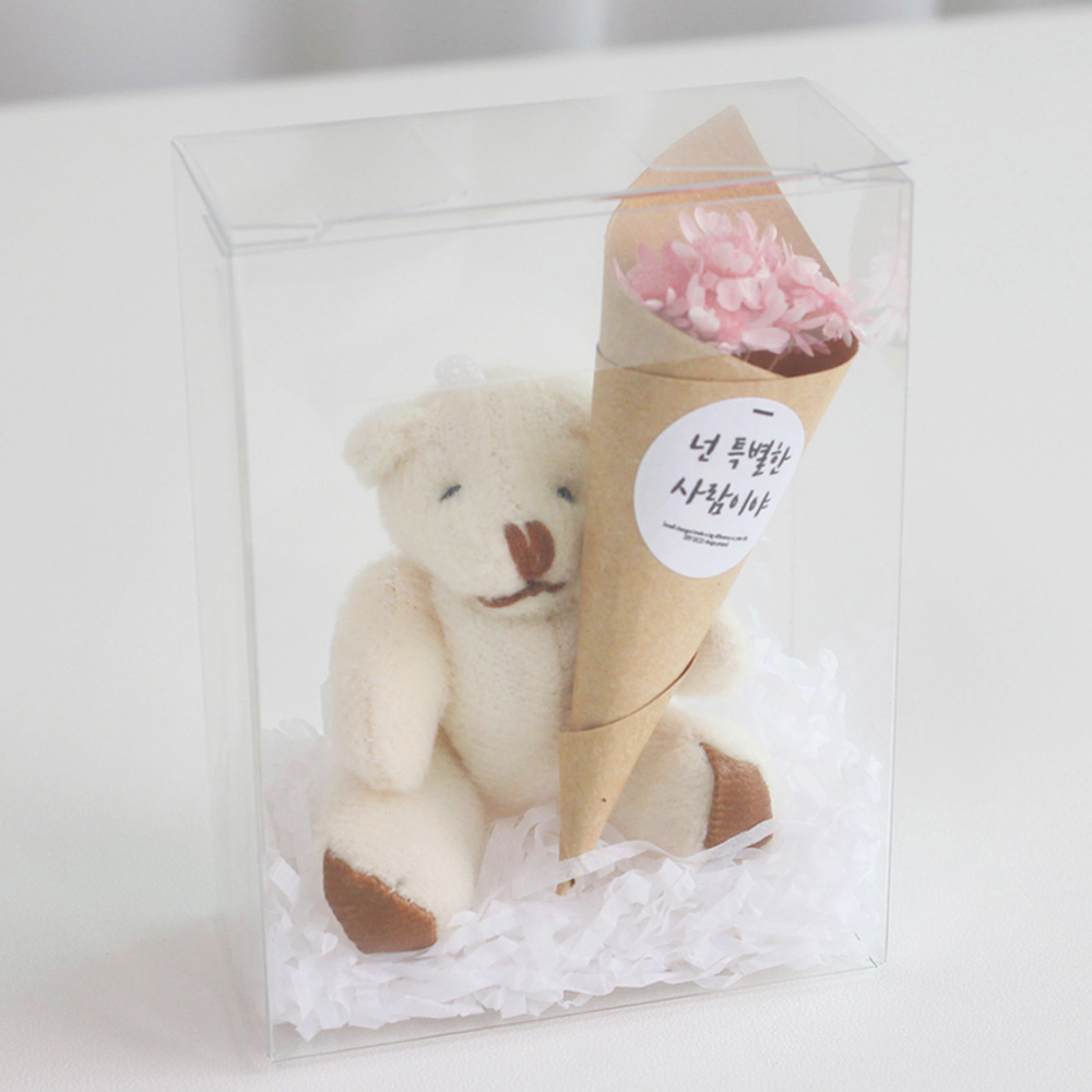 드라이 프리저브드 스타플라워 곰인형 초미니꽃다발 여친 고백선물