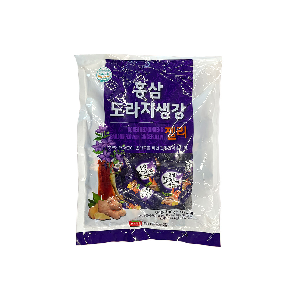 홍삼도라지생강젤리 300g X 1개 부모님 어르신 젤리 사탕 간식 - 상품 이미지