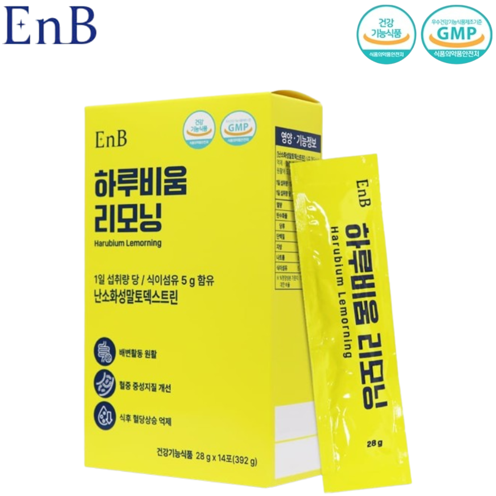 EnB 하루비움 액상 스틱 28g 14포 1박스 배변활동 혈중 중성지질 식후 혈당 관리 - 메인 이미지